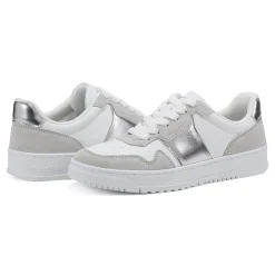 Clearance Easy Spirit Merci Lace Up Sneakers White/Silver