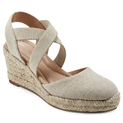 Sale Easy Spirit Meza Espadrille Wedge Sandals NaturalMetallic