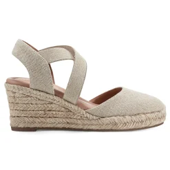 Sale Easy Spirit Meza Espadrille Wedge Sandals NaturalMetallic