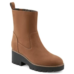 Clearance Easy Spirit Morgan Lug Sole Casual Booties TanNubuckLeather