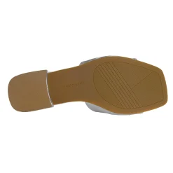 Online Easy Spirit Quincie Flat Slide Sandals SilverLeather