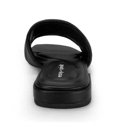 Sale Easy Spirit Quincie Flat Slide Sandals BlackLeather