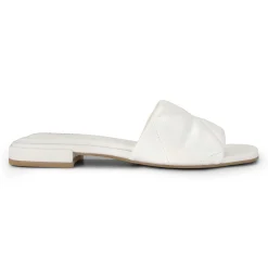Clearance Easy Spirit Quincie Flat Slide Sandals WhiteLeather