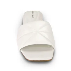 Clearance Easy Spirit Quincie Flat Slide Sandals WhiteLeather