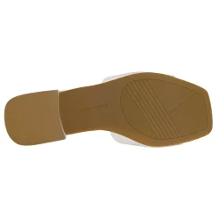 Clearance Easy Spirit Quincie Flat Slide Sandals WhiteLeather