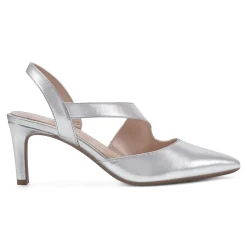 Online Easy Spirit Recruit Slingback Pumps SilverLeather