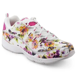 Easy Spirit Romy Leather Walking Shoes FloralButterflyPrint