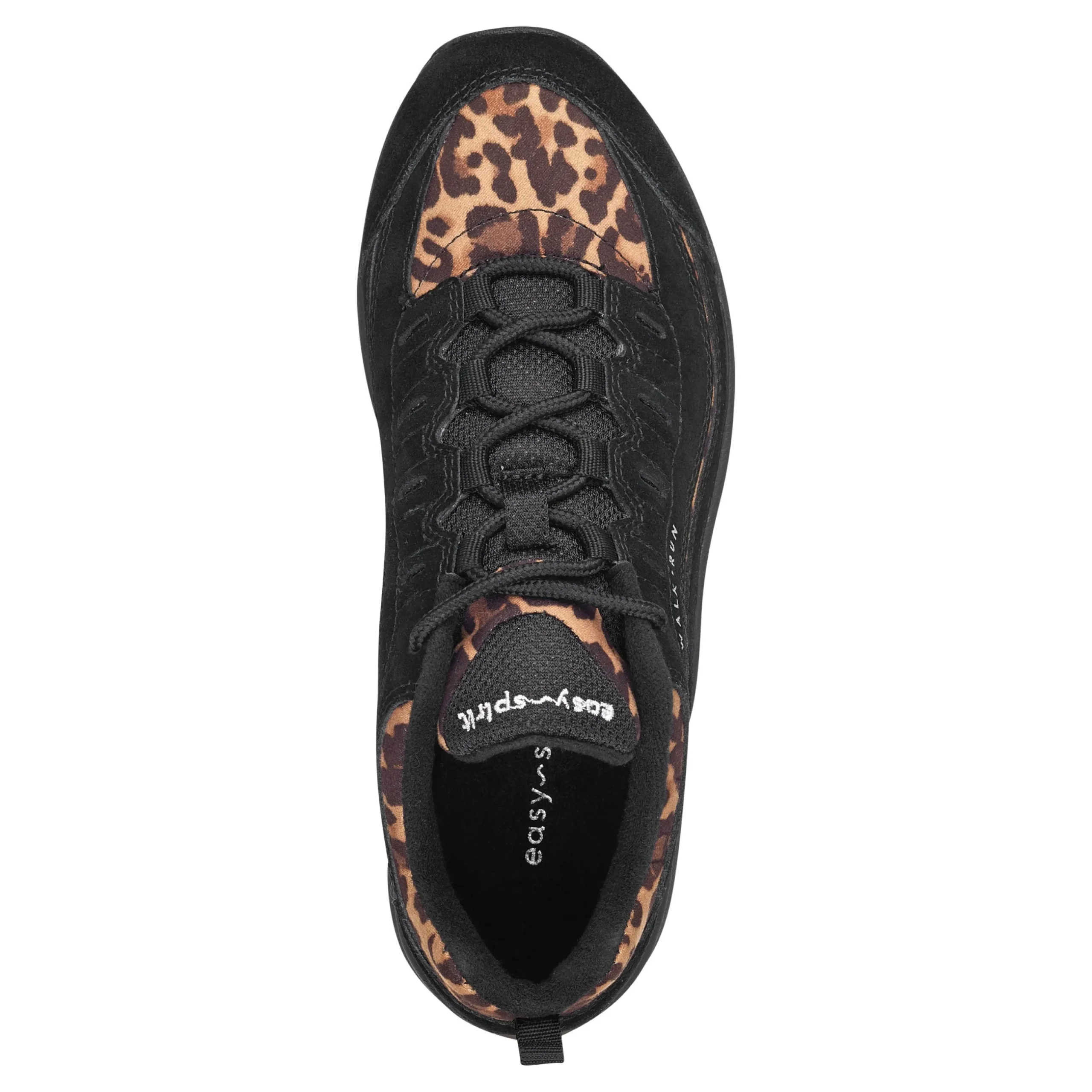 Online Easy Spirit Romy Suede Walking Shoe BlackLeopardSuede