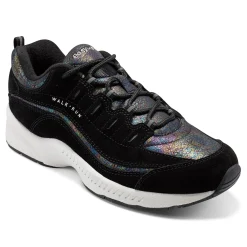 Clearance Easy Spirit Romy Walking Shoes Black/IridescentSuede