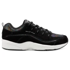 Clearance Easy Spirit Romy Walking Shoes Black/IridescentSuede