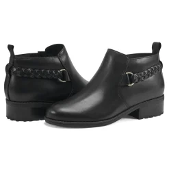 Sale Easy Spirit Roslyn Ankle Booties BlackLeather