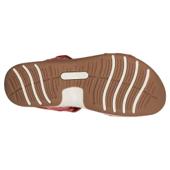 Hot Easy Spirit Saffy Flat Sandals Red