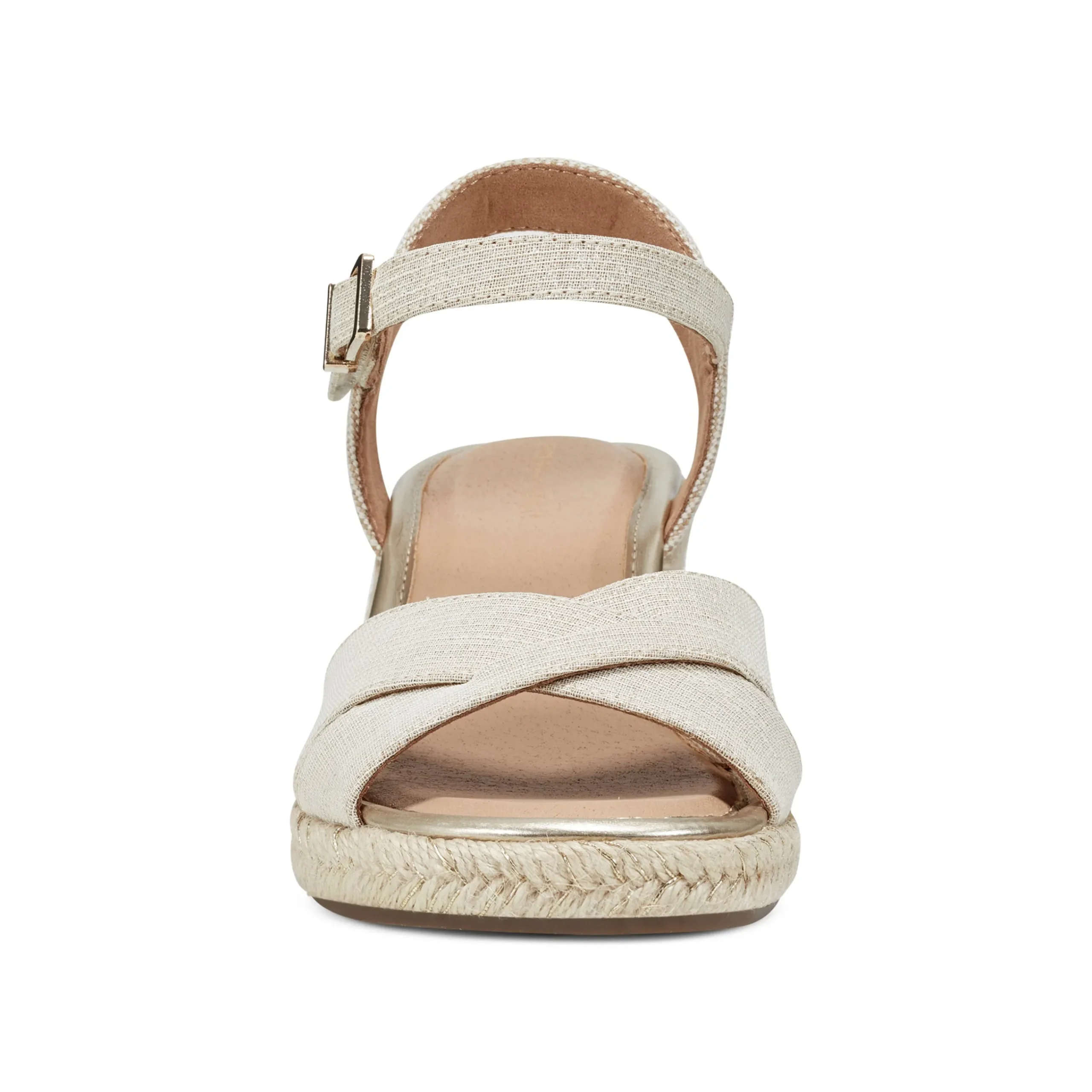 Discount Easy Spirit Shandra Wedge Sandals GoldLinen