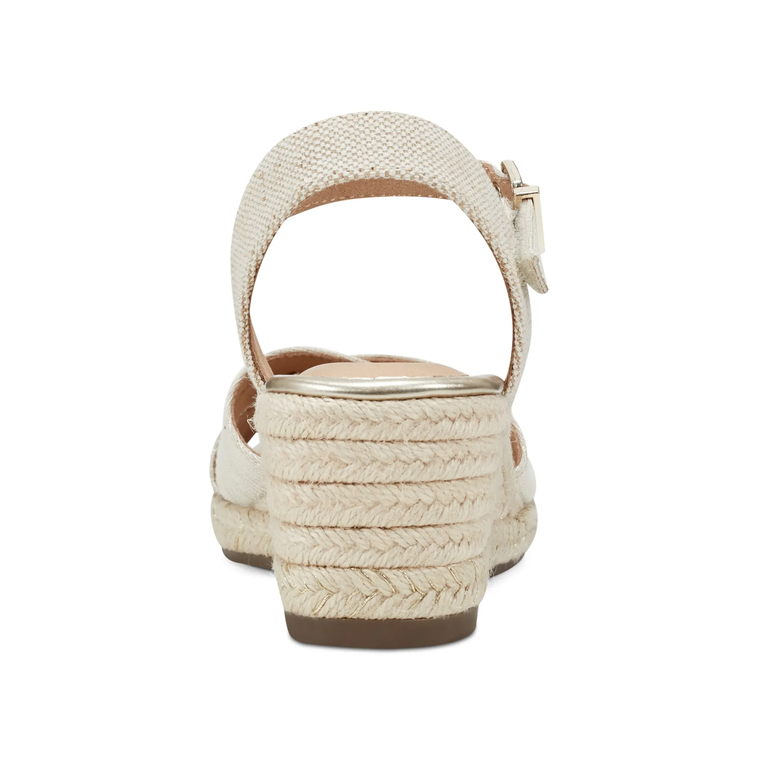 Discount Easy Spirit Shandra Wedge Sandals GoldLinen