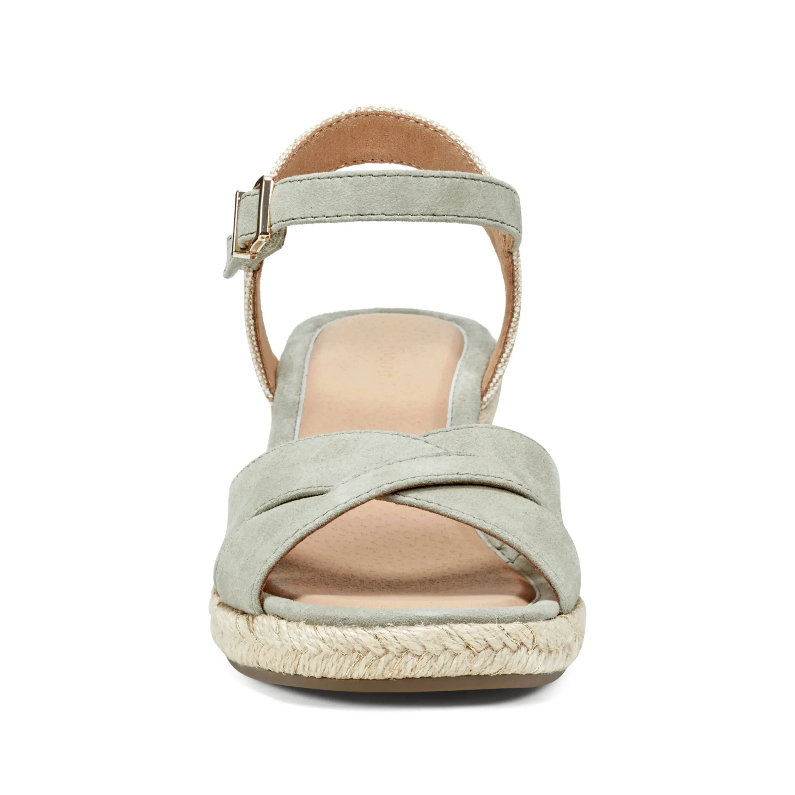 Online Easy Spirit Shandra Wedge Sandals LightGreenSuede