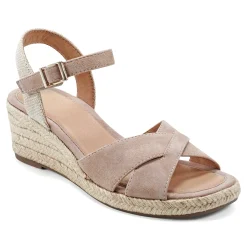 Sale Easy Spirit Shandra Wedge Sandals LightPinkSuede