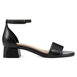 New Easy Spirit Sheila Block Heel Dress Sandals BlackLeather