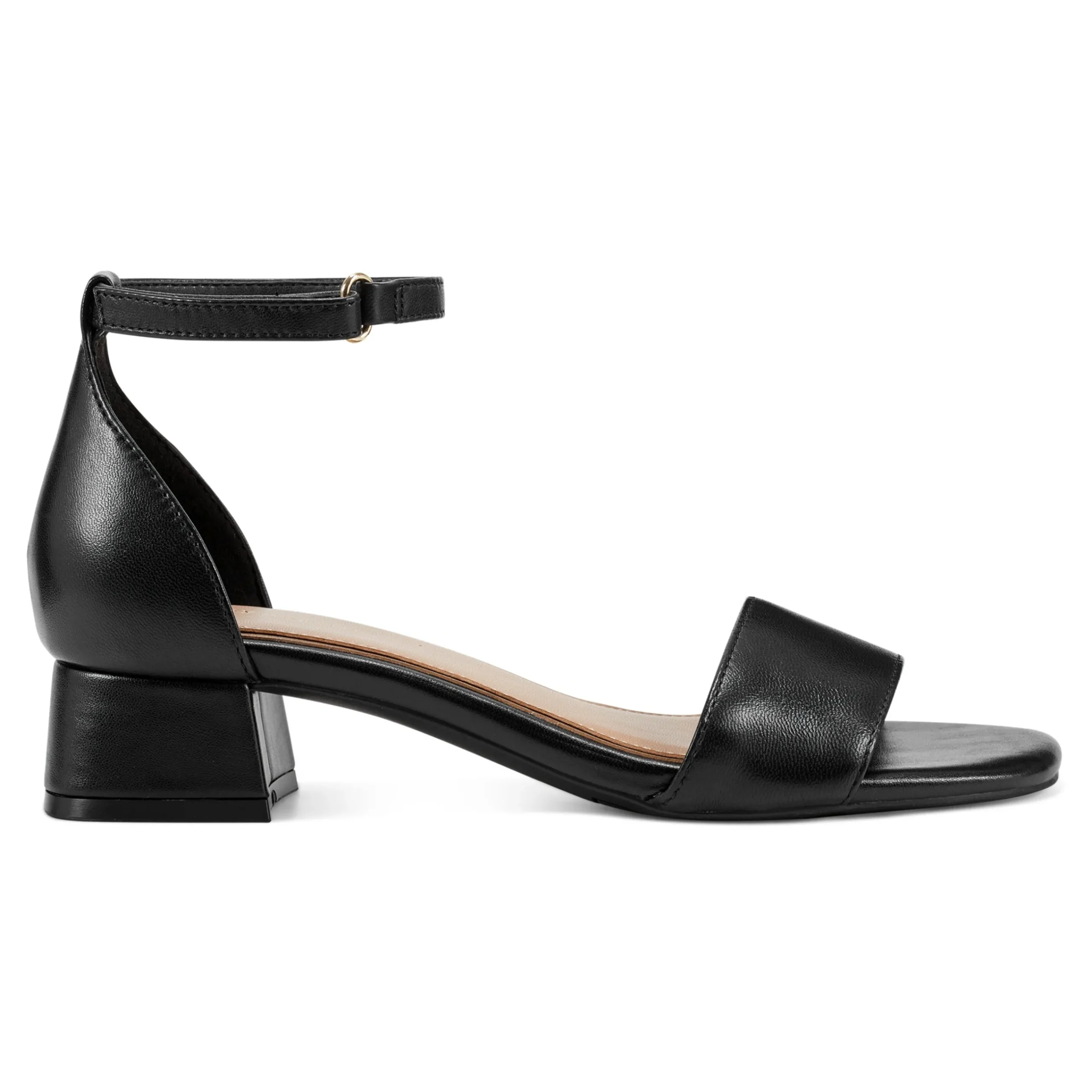 New Easy Spirit Sheila Block Heel Dress Sandals BlackLeather