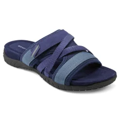 Hot Easy Spirit Shells Flat Sandals DarkBlueMulti