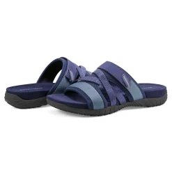 Hot Easy Spirit Shells Flat Sandals DarkBlueMulti