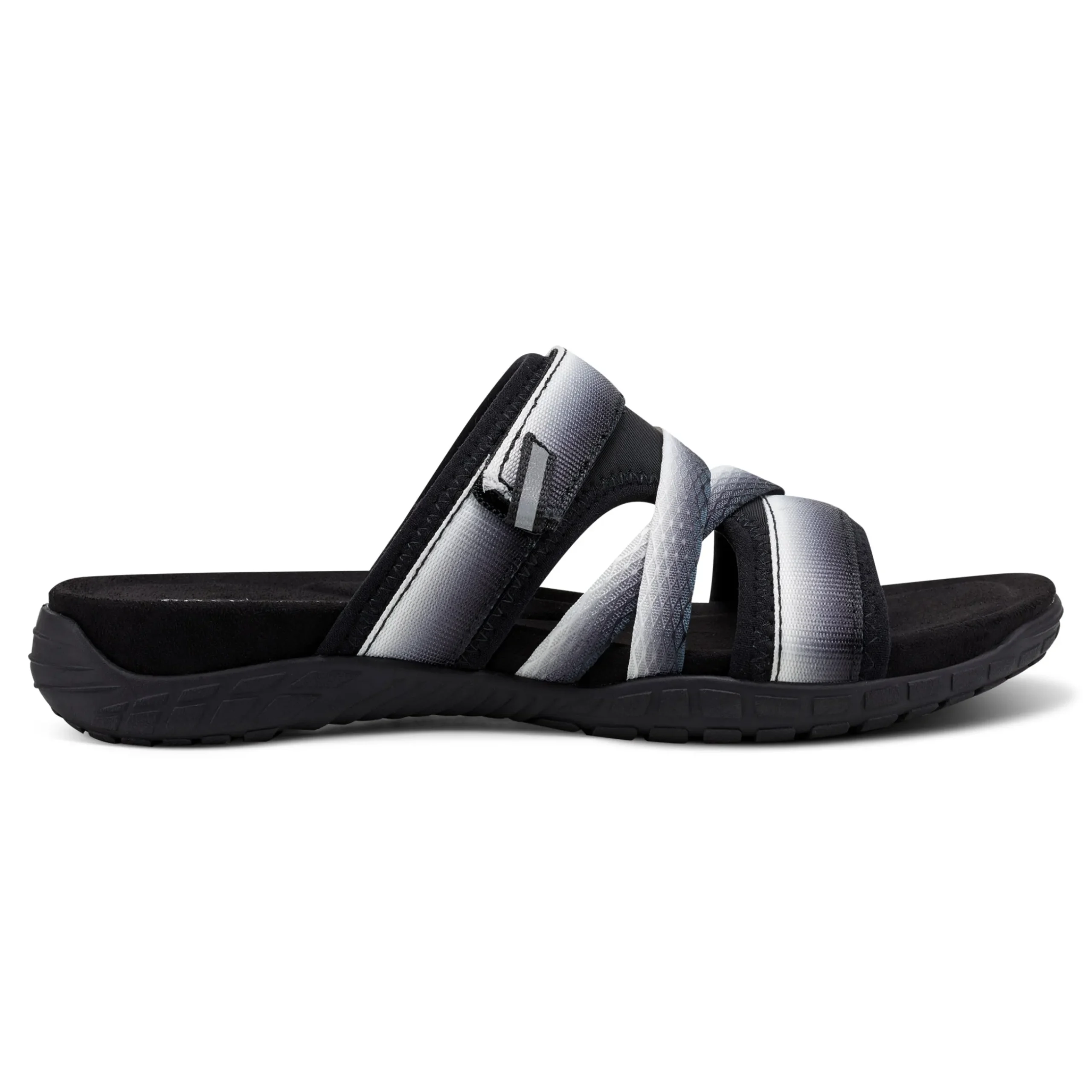 New Easy Spirit Shells Flat Sandals BlackOmbre