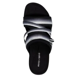 New Easy Spirit Shells Flat Sandals BlackOmbre