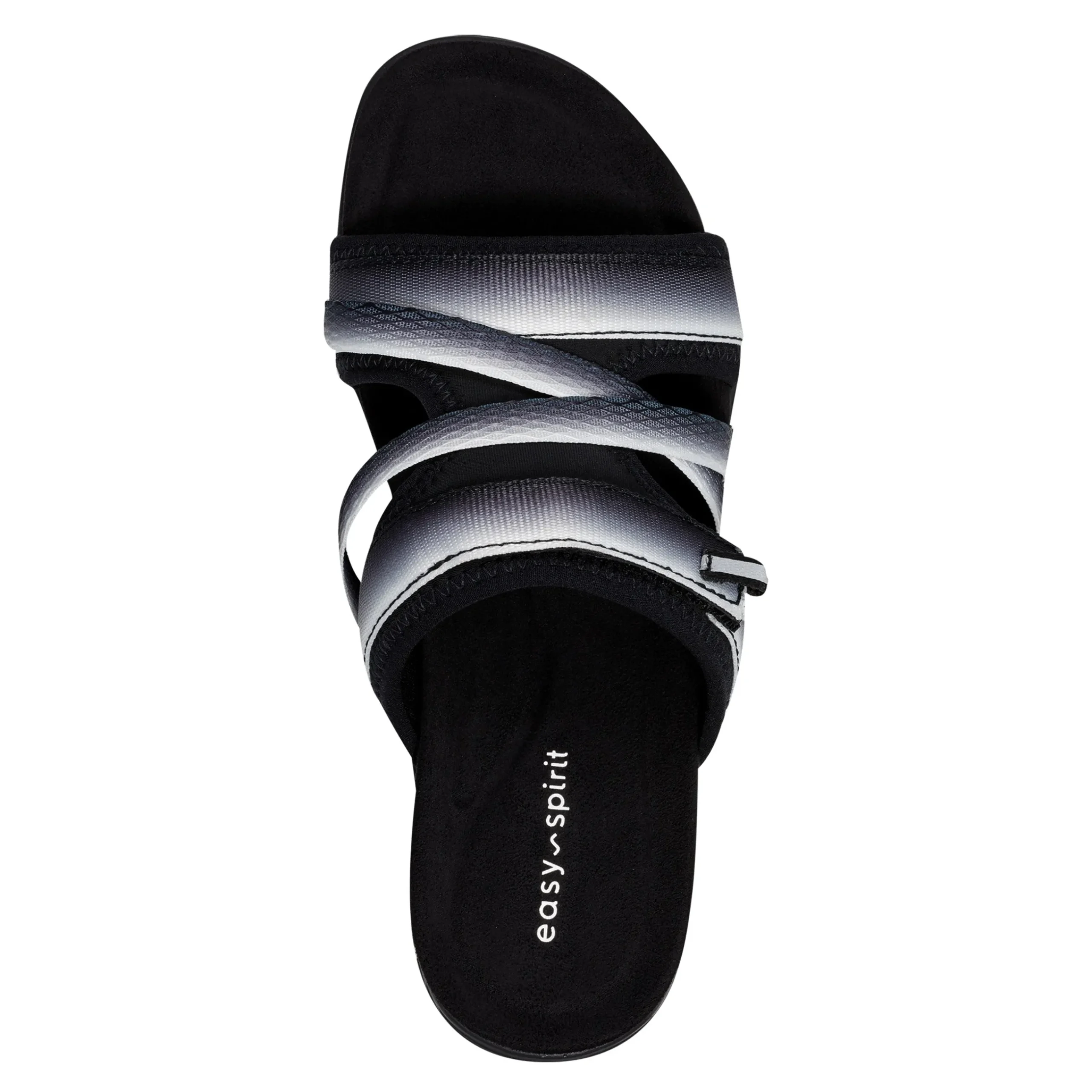 New Easy Spirit Shells Flat Sandals BlackOmbre
