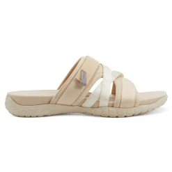 New Easy Spirit Shells Flat Sandals NaturalMulti