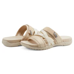 New Easy Spirit Shells Flat Sandals NaturalMulti