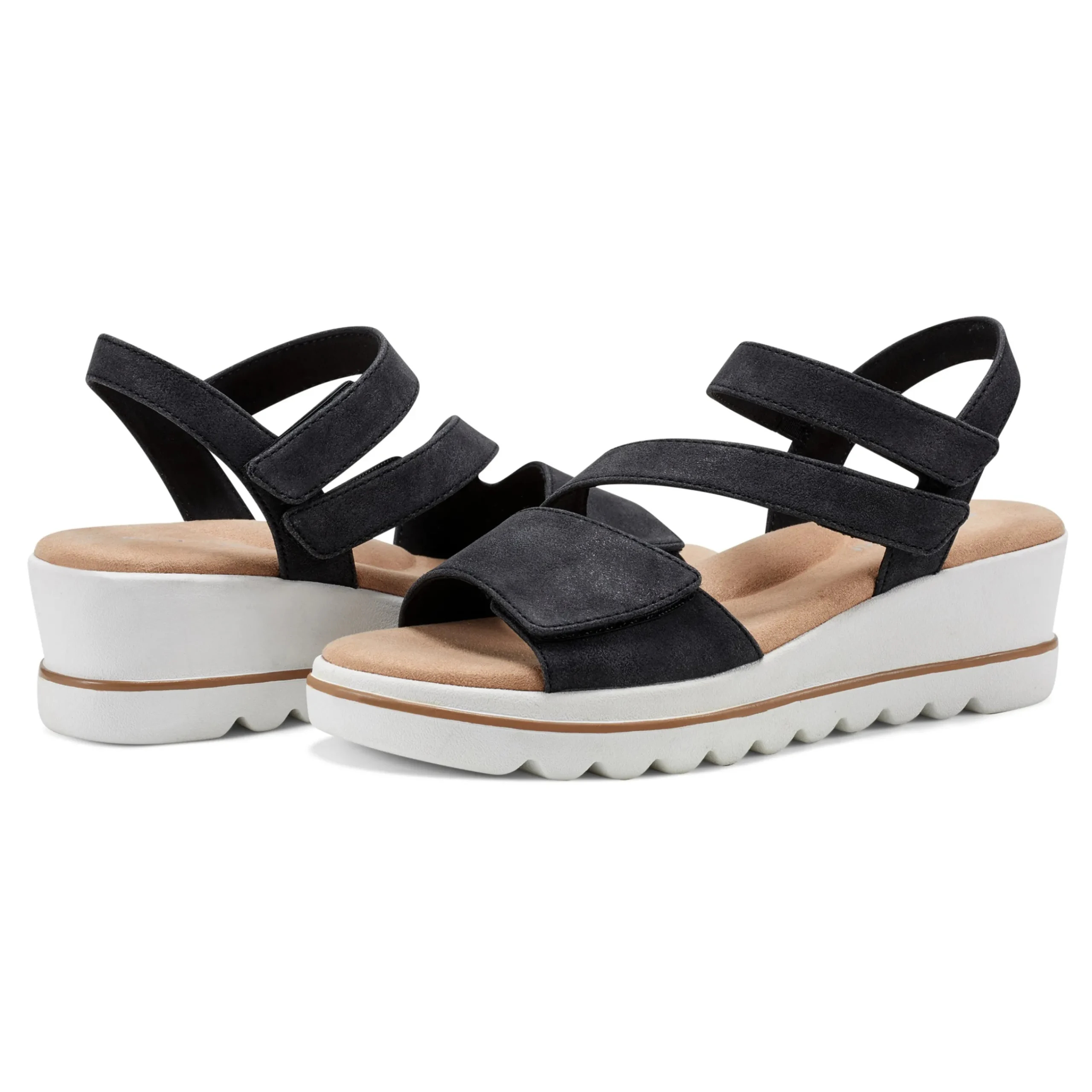 Best Easy Spirit Shirley Platform Wedge Sandals Black