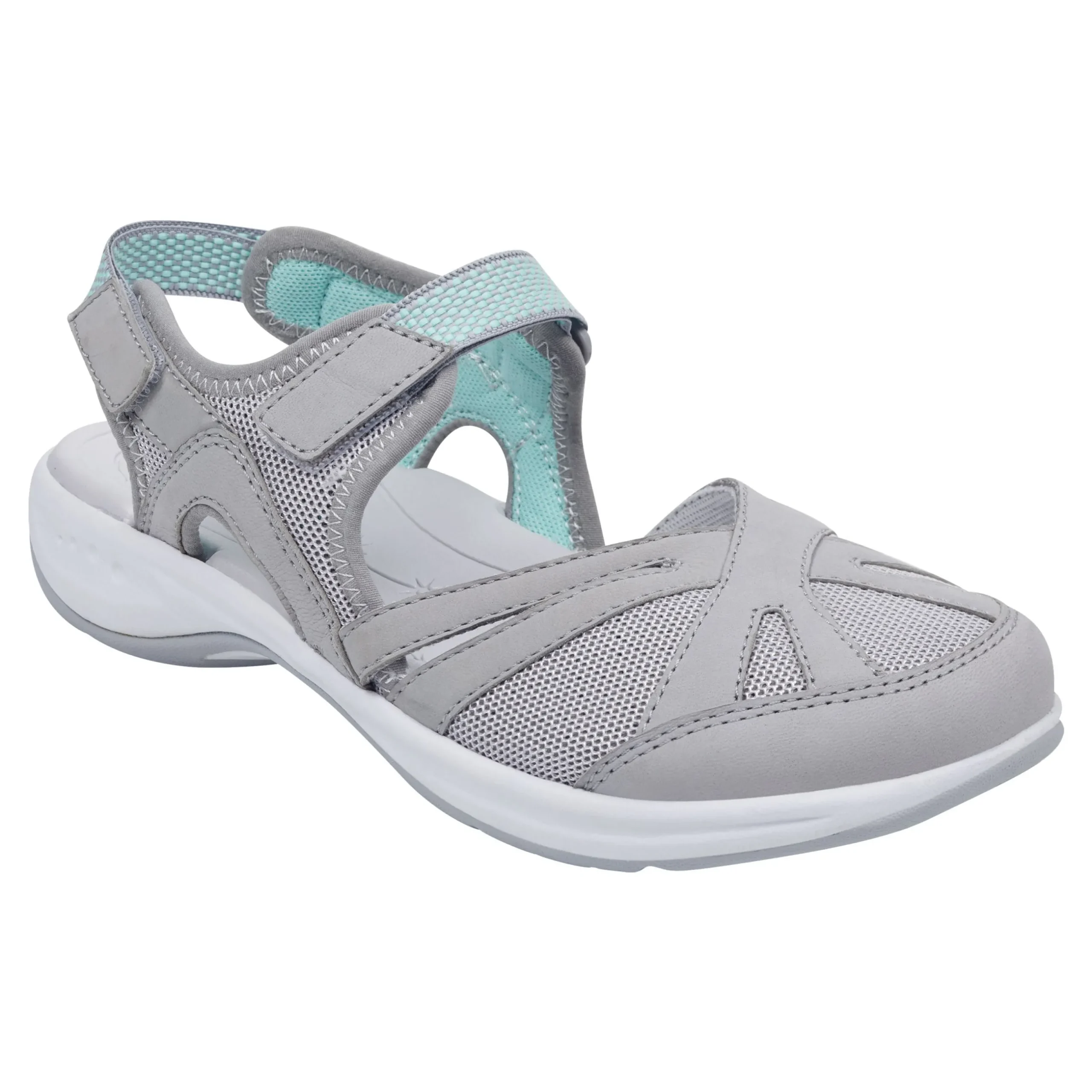 Discount Easy Spirit Splash Flat Hiking Sandals Grey