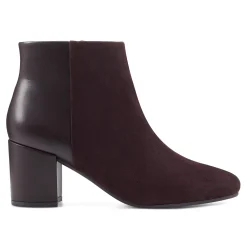 Sale Easy Spirit Tamara Heeled Booties DarkBrownSuede