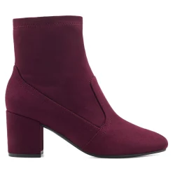 Outlet Easy Spirit Tami Heeled Booties WineSuede