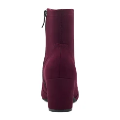 Outlet Easy Spirit Tami Heeled Booties WineSuede