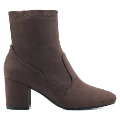 Easy Spirit Tami Heeled Booties DarkBrownSuede