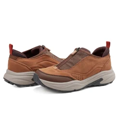 Easy Spirit Tayten Front Zip Walking Shoes BrownSuede