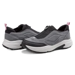 Outlet Easy Spirit Tayten Front Zip Walking Shoes GreySuede
