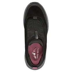 Best Easy Spirit Tayten Front Zip Walking Shoes BlackSuede