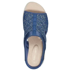 Discount Easy Spirit Traciee Slip On Sandals DenimandGoldFloral