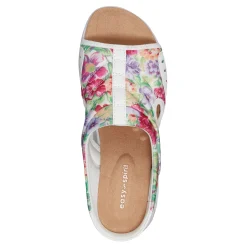 New Easy Spirit Traciee Slip On Sandals WhiteFloral