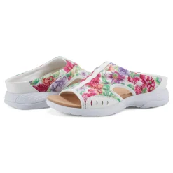New Easy Spirit Traciee Slip On Sandals WhiteFloral