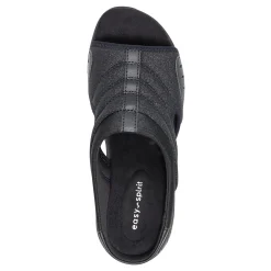 Outlet Easy Spirit Traciee Slip On Sandals BlackGlitter