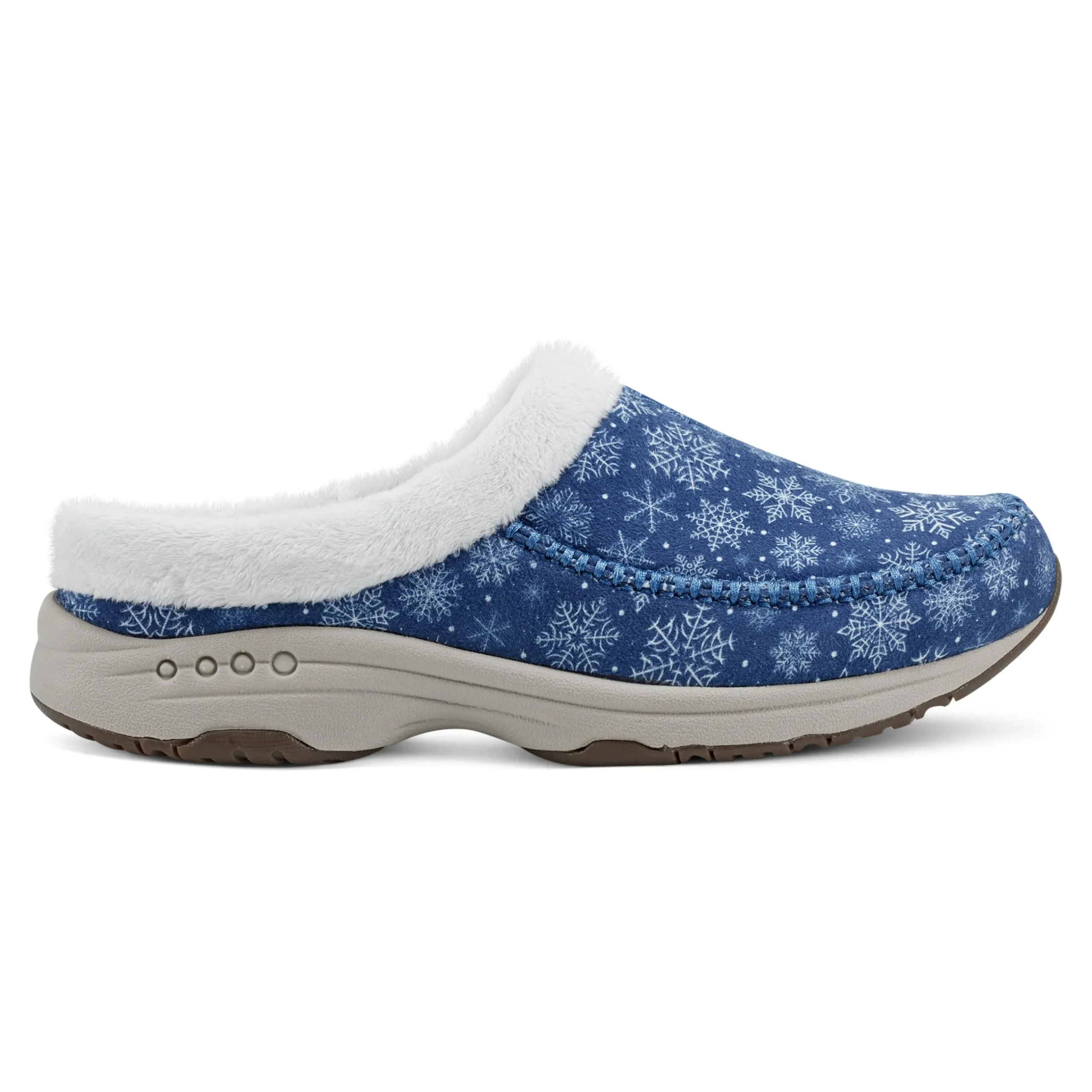 Clearance Easy Spirit Travelfurr Clogs DarkBlueSnowflakePrint