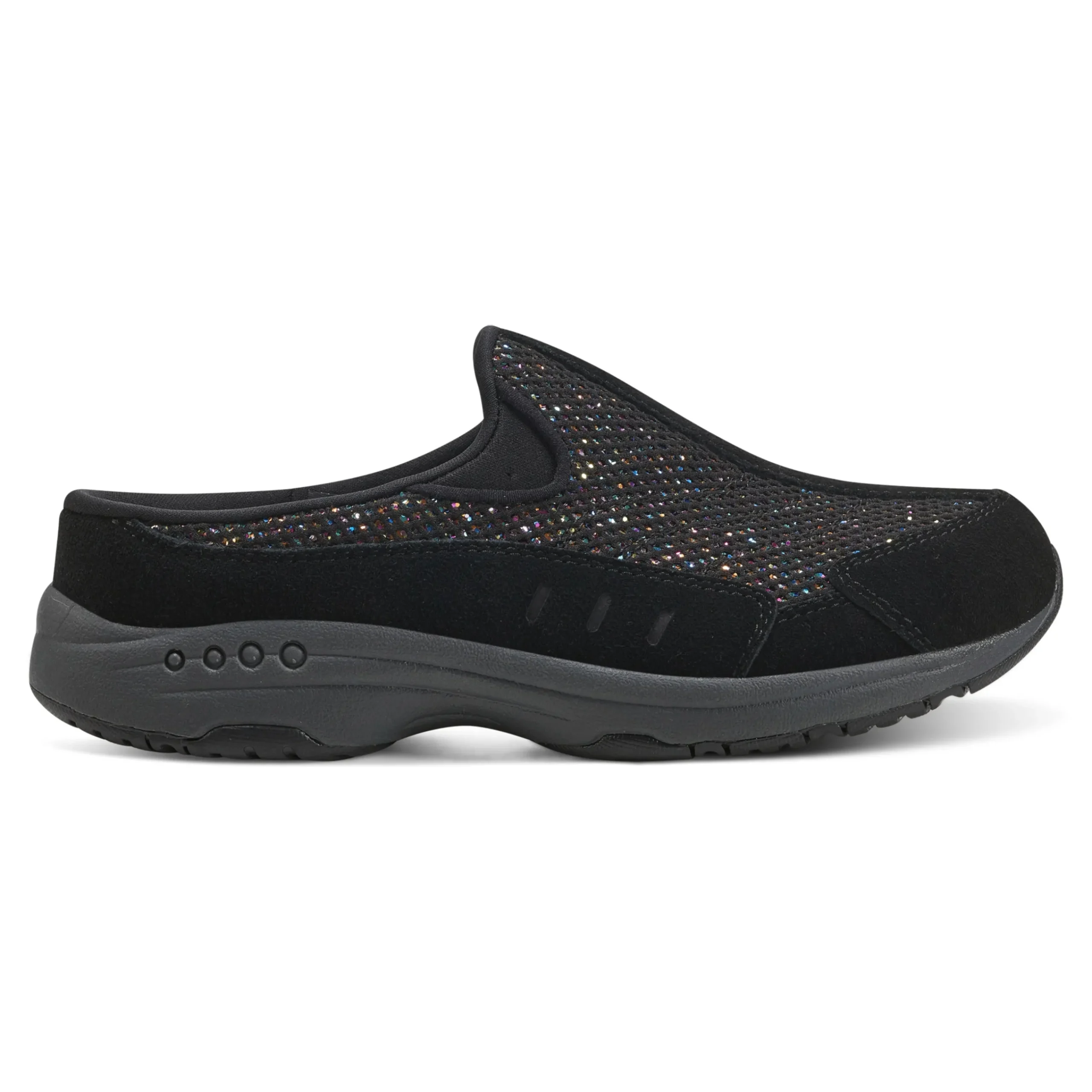Outlet Easy Spirit Traveltime Clogs BlackGlittermulti