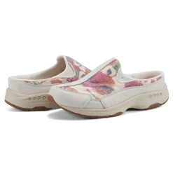 Sale Easy Spirit Traveltime Clogs WhiteFloralRaffia