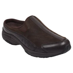 Sale Easy Spirit Traveltime Leather Clogs ChocolateLeather