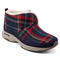 Easy Spirit Trippin Cozy Booties Navy/RedPlaid