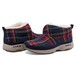 Easy Spirit Trippin Cozy Booties Navy/RedPlaid