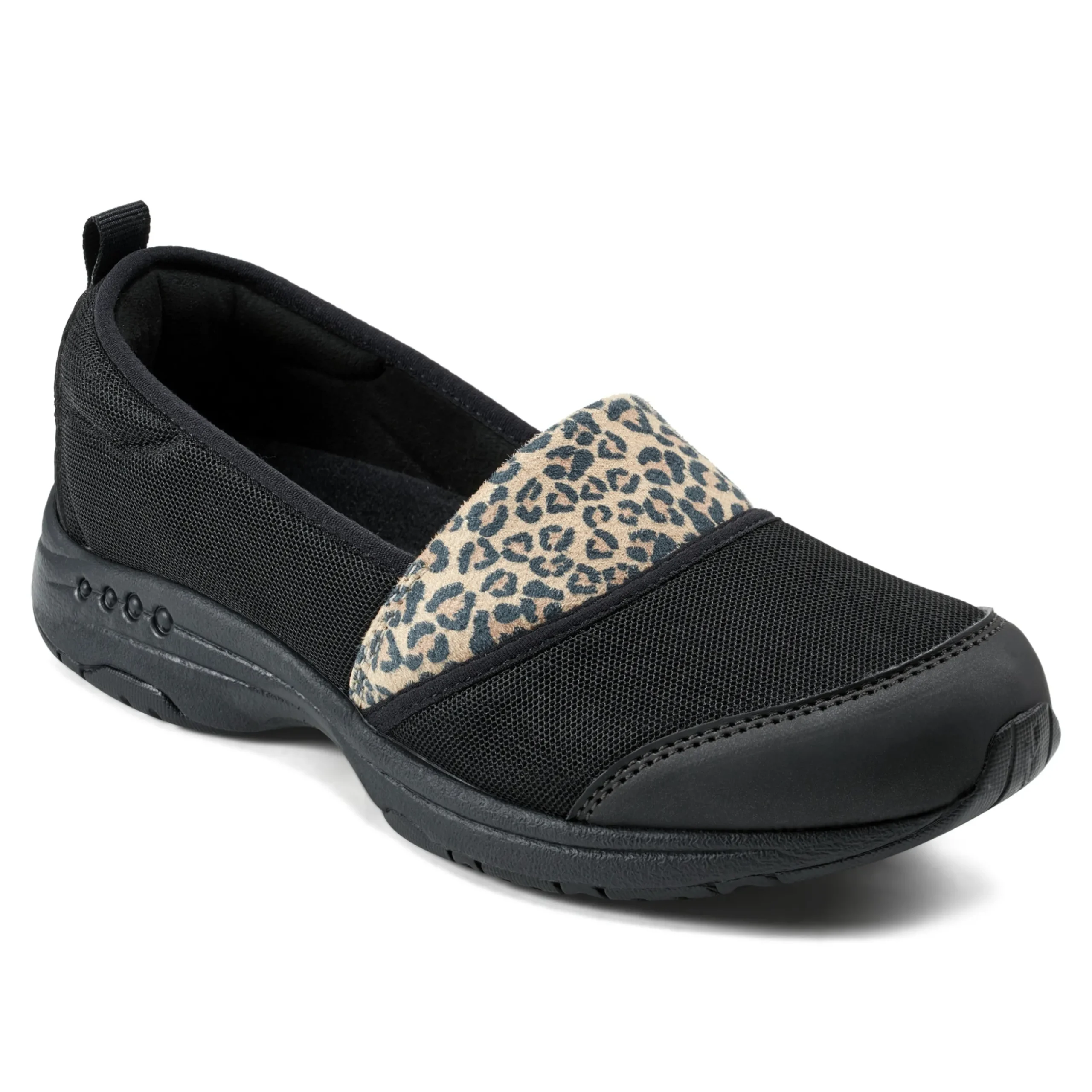Best Easy Spirit Twist Slip On Sneakers Black/Leopard