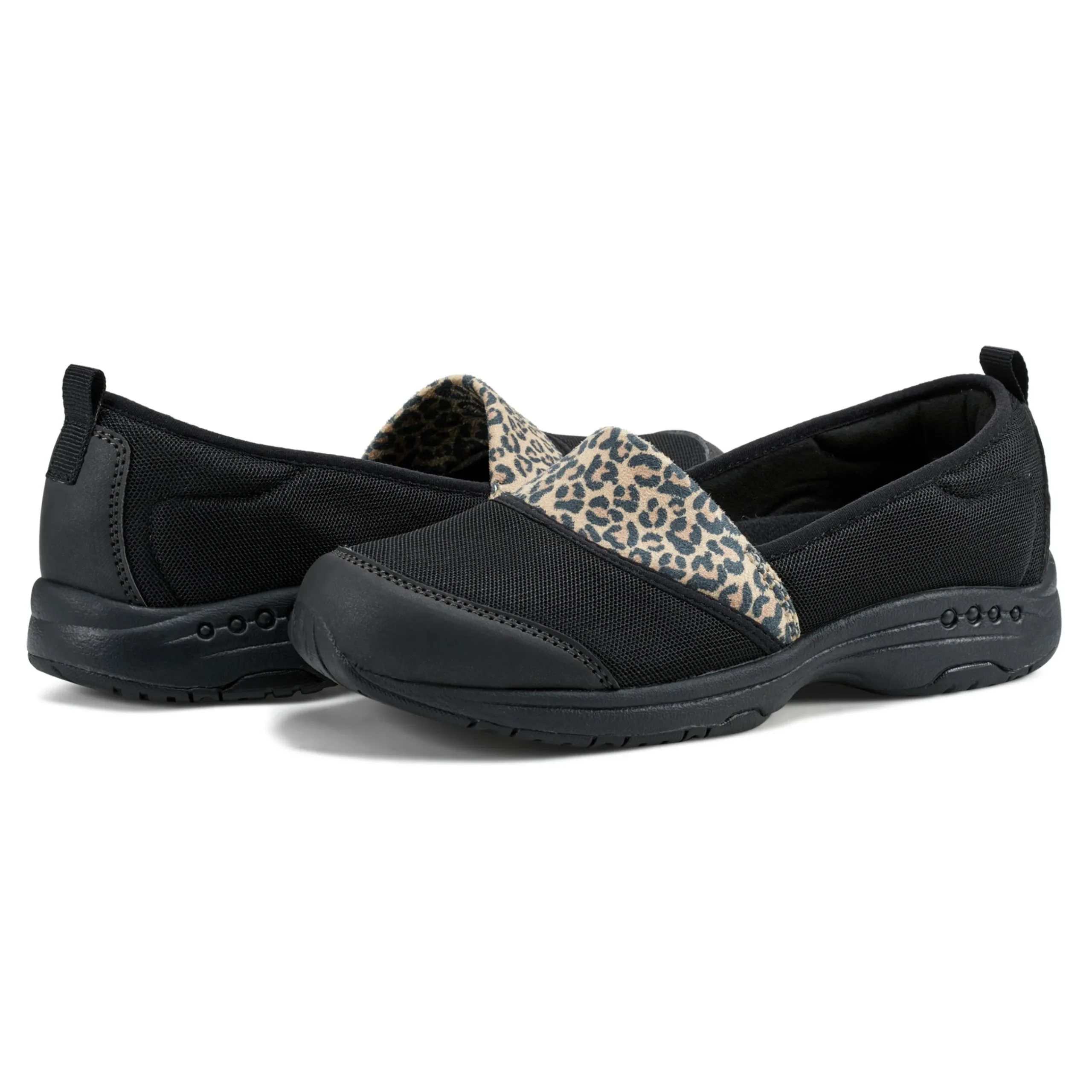 Best Easy Spirit Twist Slip On Sneakers Black/Leopard